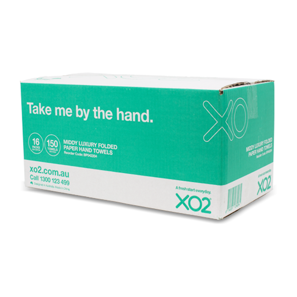 XO2® Middy Folded Paper Hand Towels Luxury, Soft & Strong